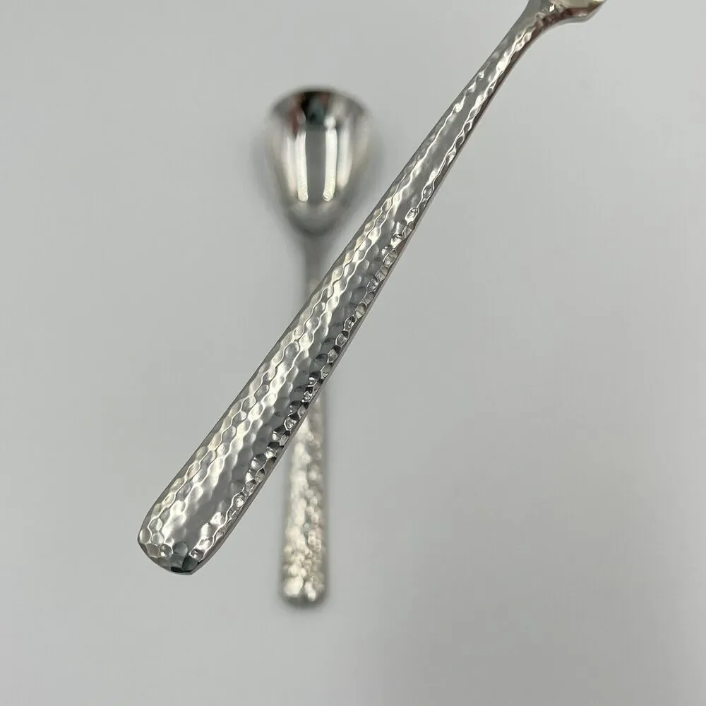 2 QTY Hampton Tomodachi ELLA Hammered Butter Knife Sugar Spoon Replace Flatware